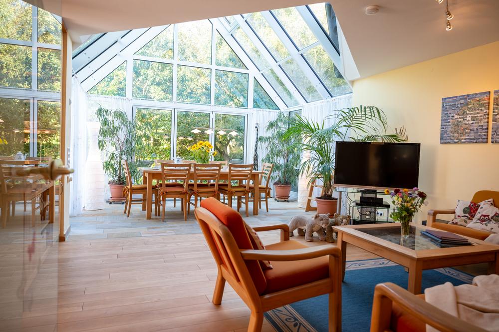 Wohnzimmer der Wohnung Wintergarten